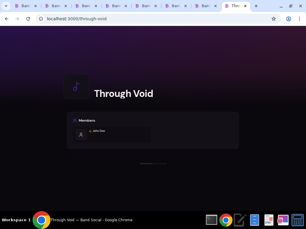 Band public page